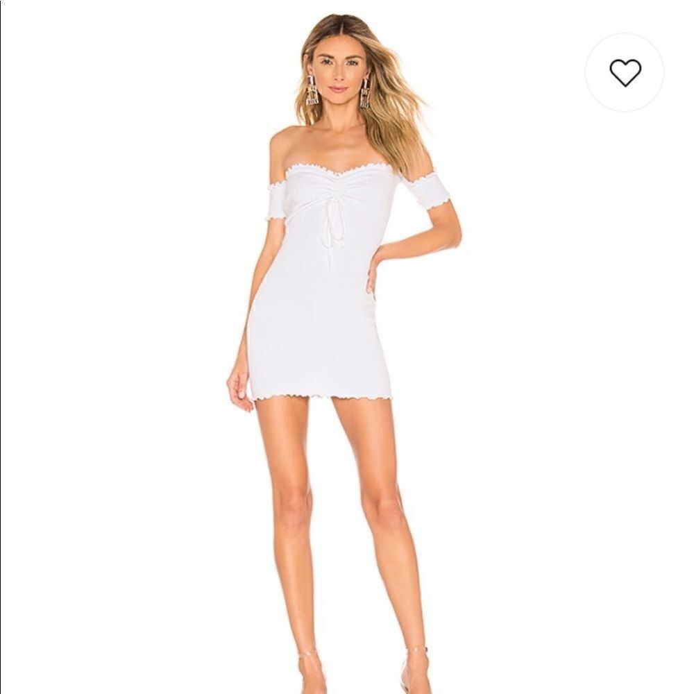 Superdown Ruby Off the Shoulder dress in white. Size M. NWOT.